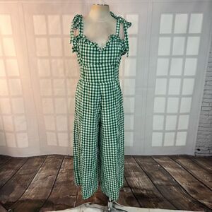 ASOS Green Gingham Jumpsuit